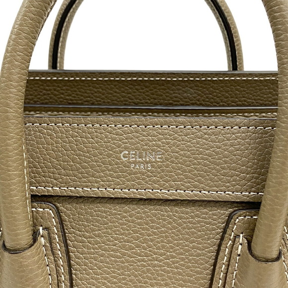 Celine Luggage Drummed Calfskin Shoulder Bag Suri Beige - Picture 3 of 9